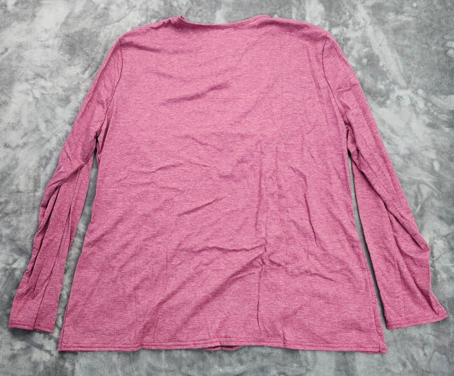 Womens 1/4 Zip Long Sleeve Shirt with buttons Pink Size 2XL