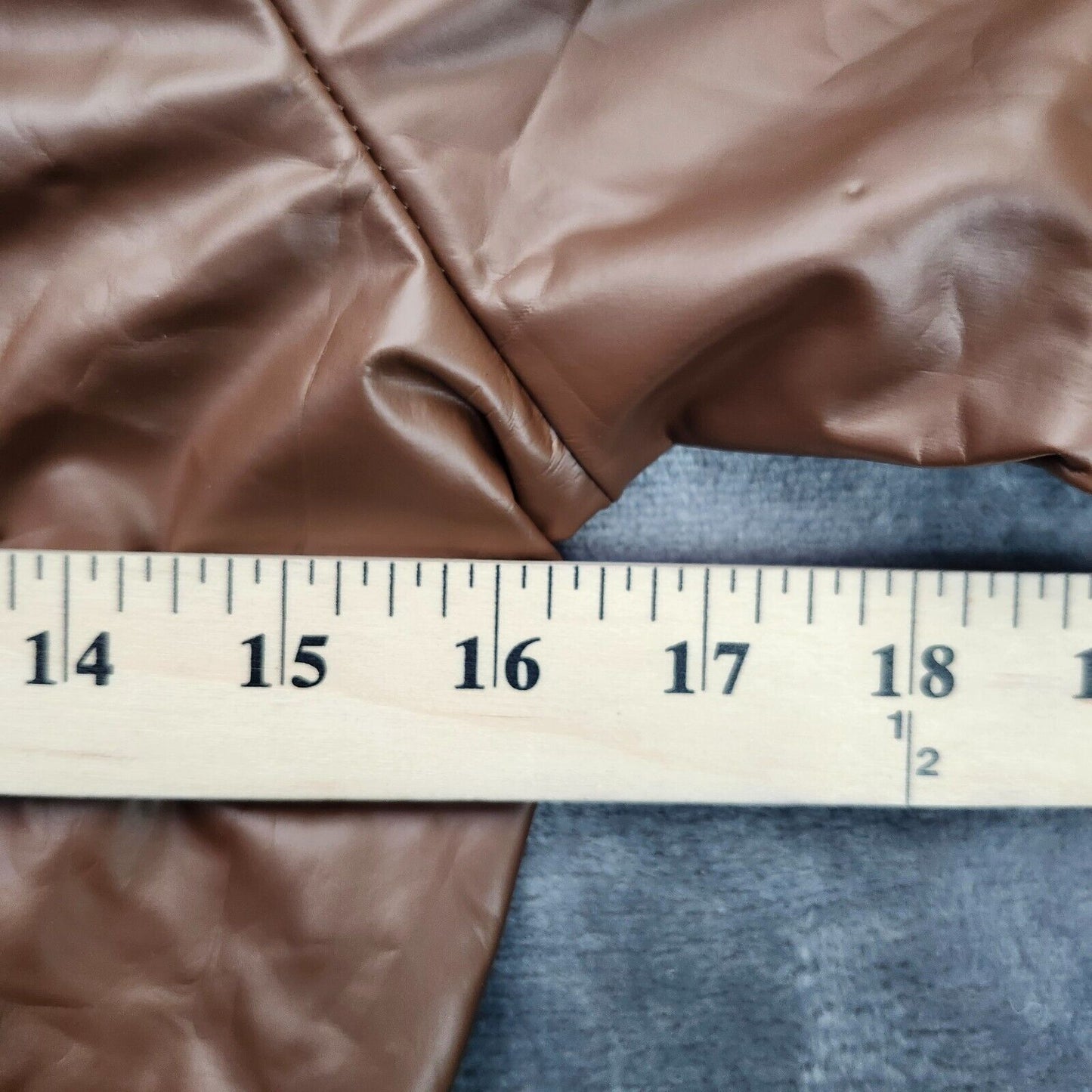 MICAS Mock Neck Faux Leather Paneled Long Sleeve Bodysuit Brown sz Large
