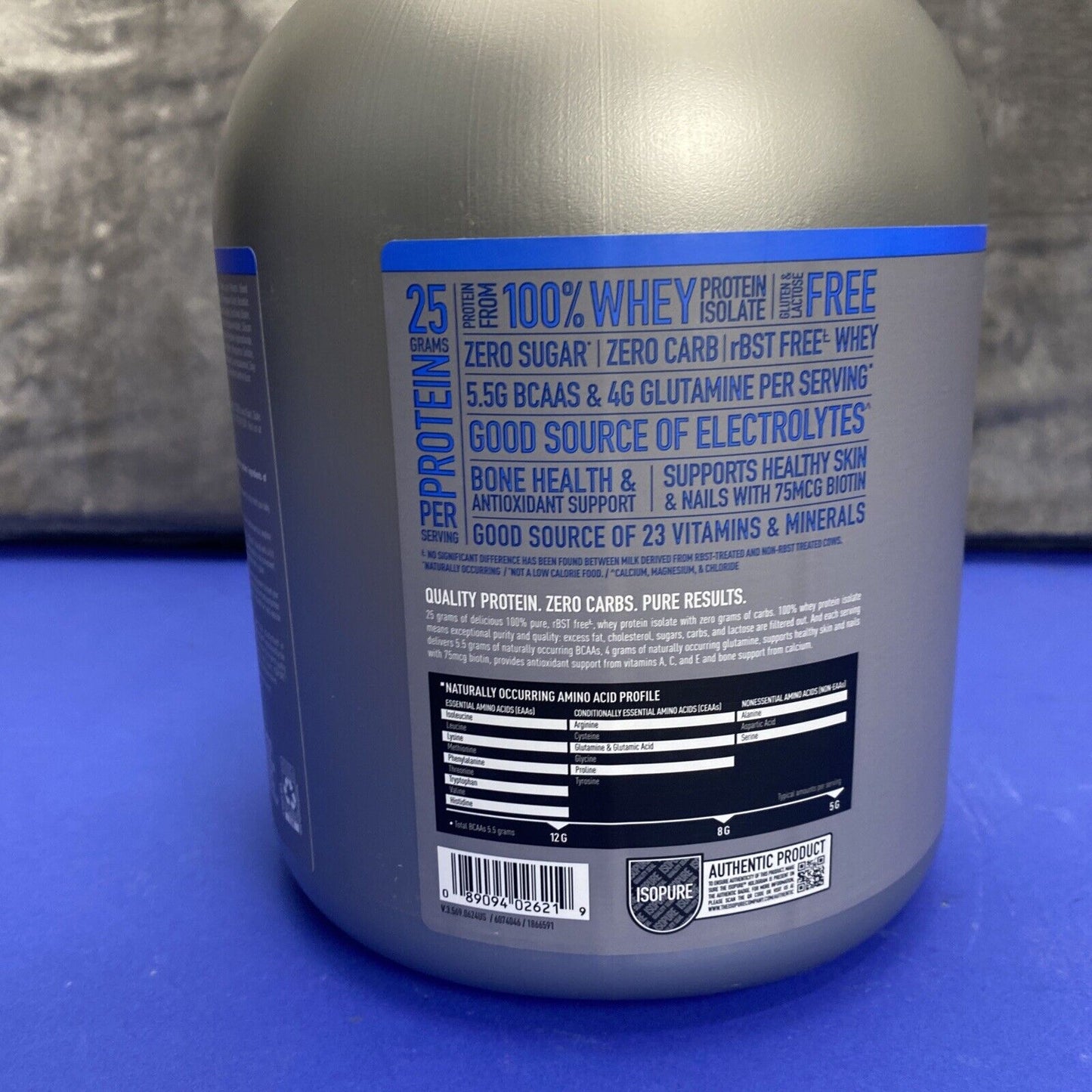 Isopure Protein Isolate Simply Vanilla 25G Protein 3.4 LB Tub Zero Carb EXP 27