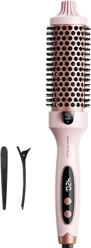 Wavytalk Thermal Brush, 1.5 Inch Blowout Express Ionic Heated Round Brush Pink