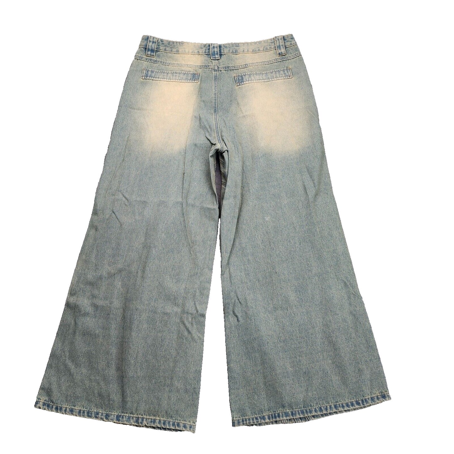 NWoT Finesse Womens High-Waisted Wide Leg Blue faded Jeans Size XL