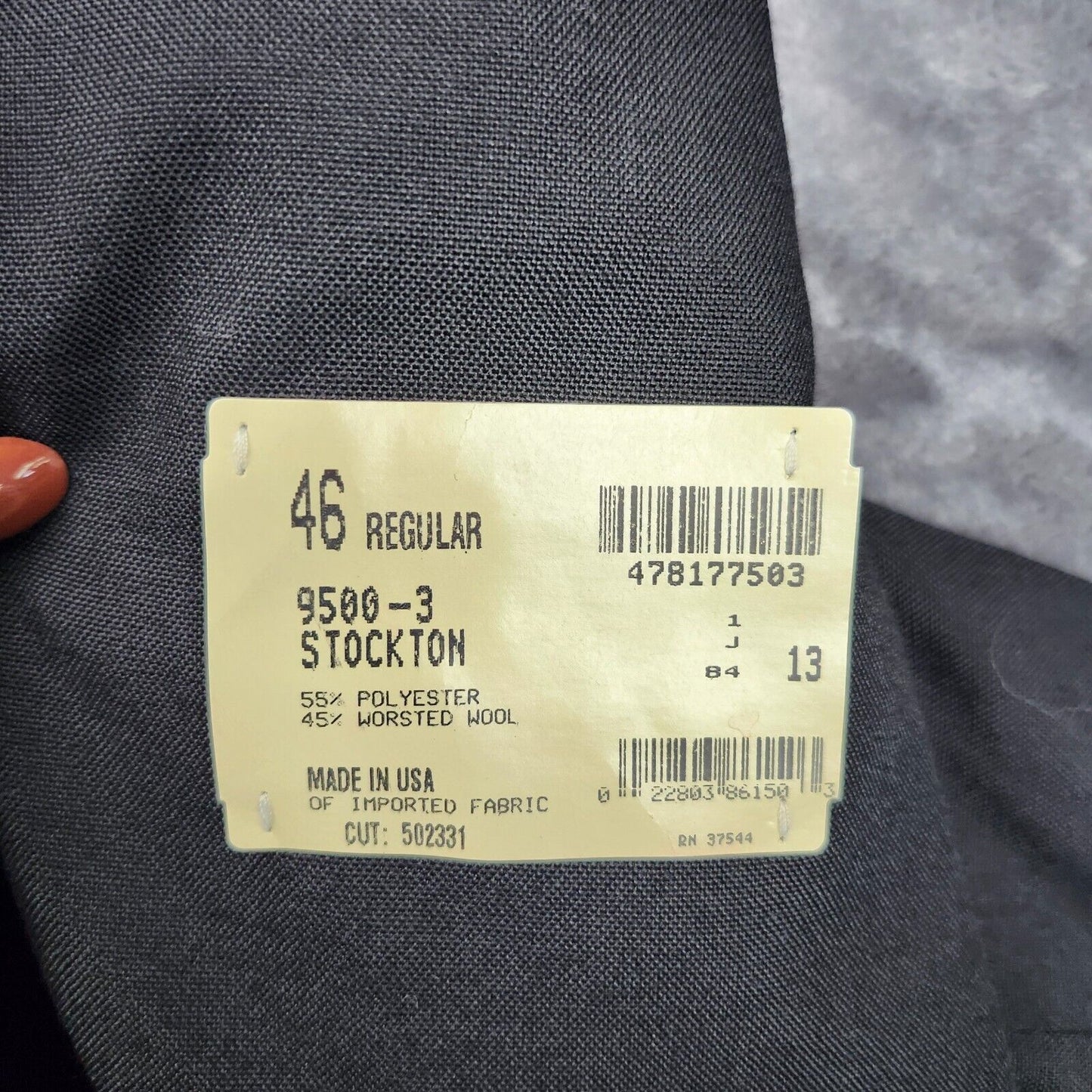 NWT Hardwick Clothes Men's Suit Jacket Black 46 Reg Peak Lapel Double Breasted
