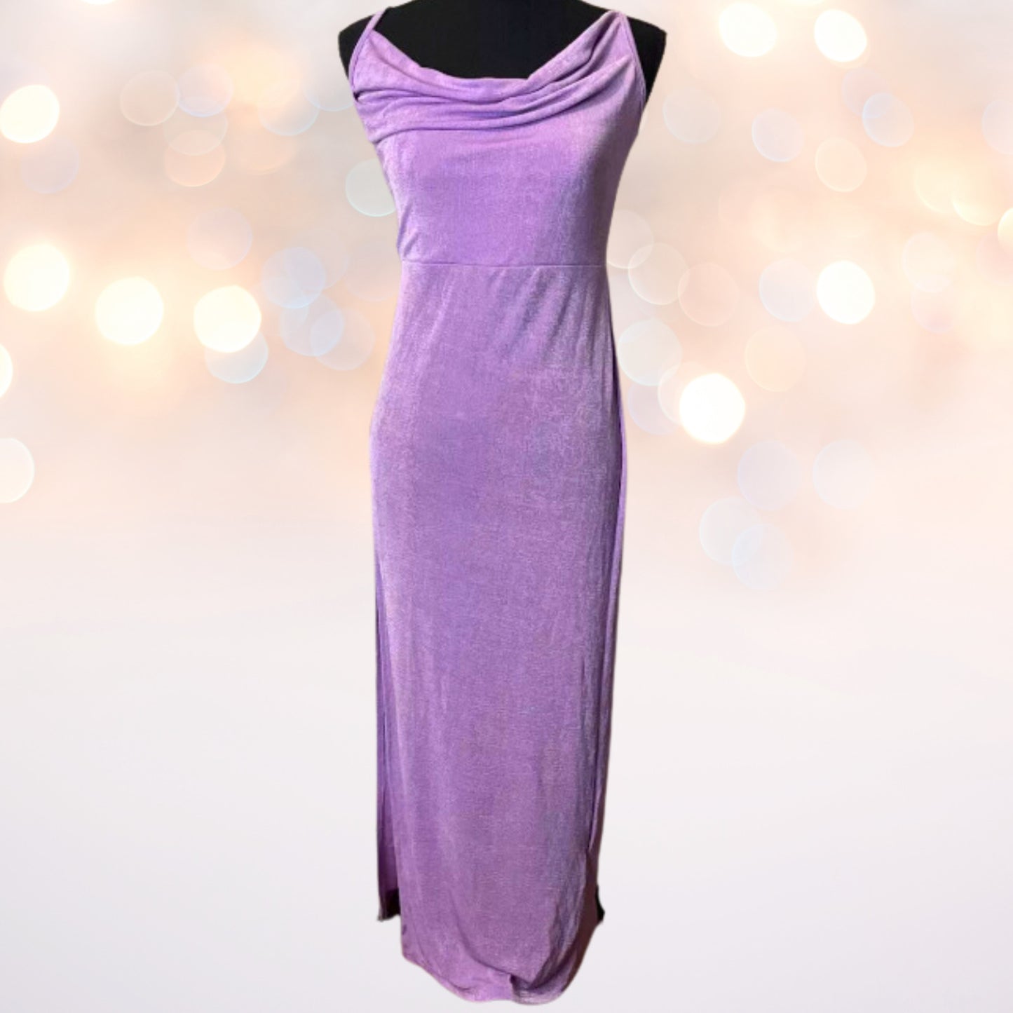 Cider Womens Solid Cowl Neck Casual Midi Dress Purple Small