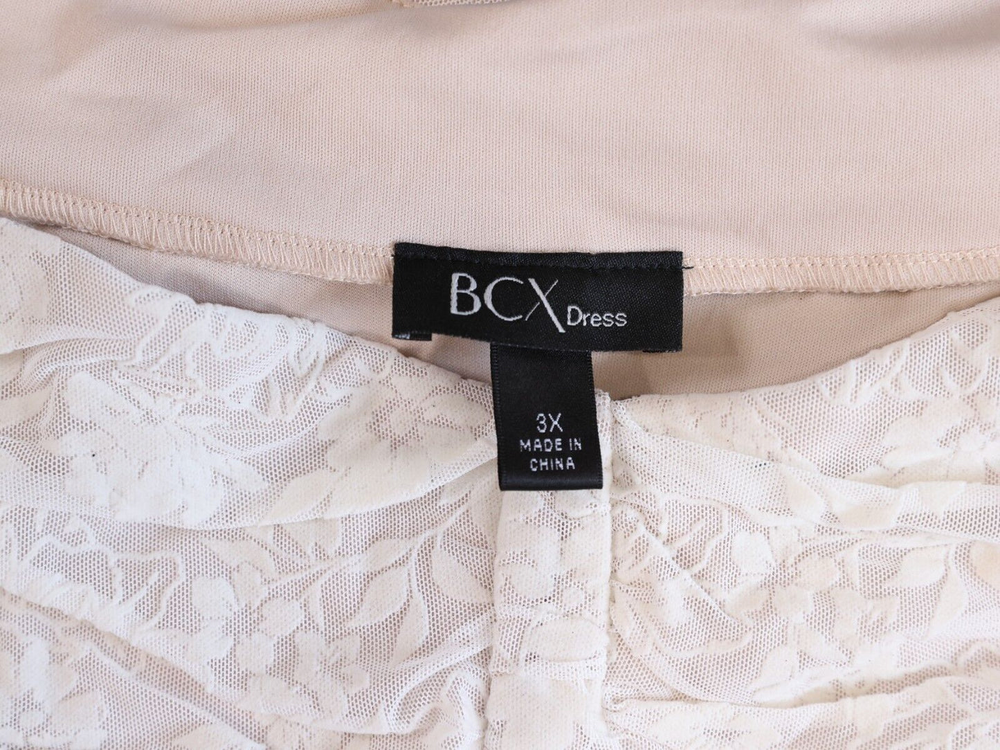 BCX Dress Ruffled White Cocktail Dress 3X