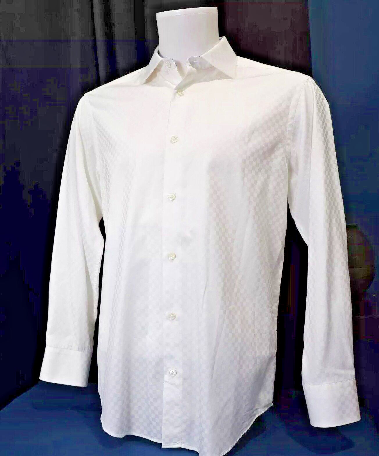 Bugati Uomo White Mens Shirt Pattern 15.5 32/33