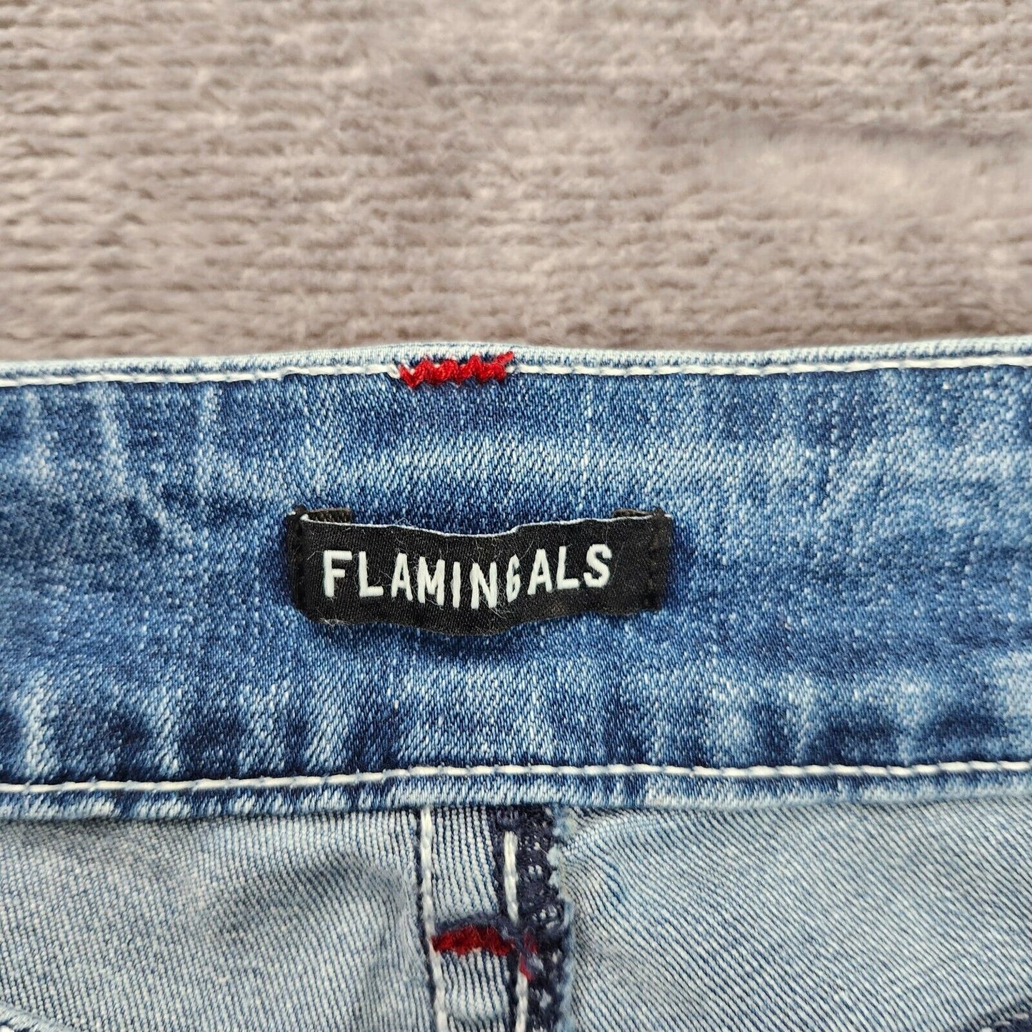 Flamingals Women's Straight Leg Faded Blue Jeans Size Small