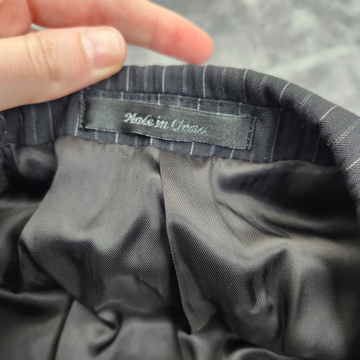 Calvin Klein Men's Suit Jacket Black Striped Blazer 40 Regular Notch Lapel