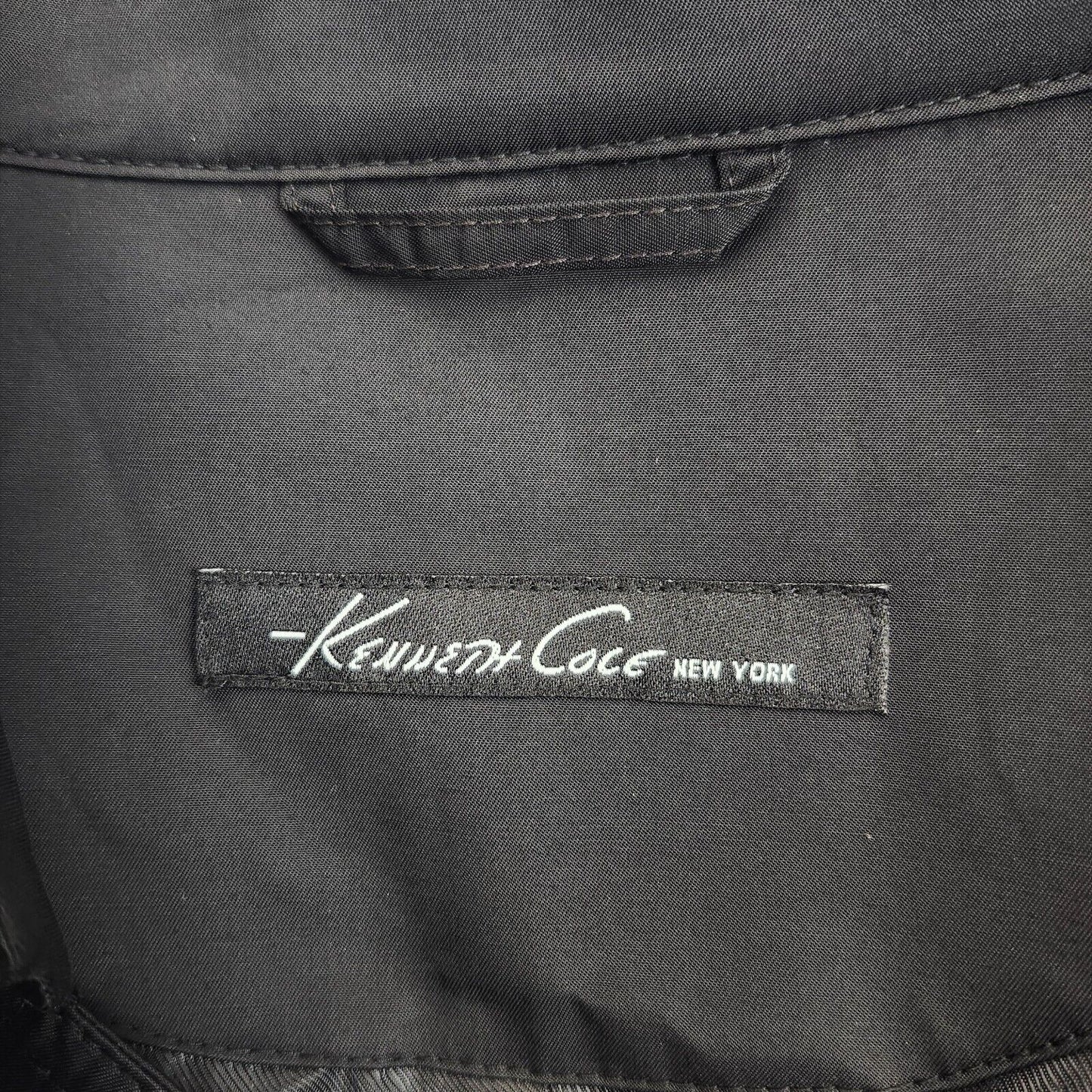 NWT Kenneth Cole NY Mens Rain Jacket Trench Coat Rado Black size 46 Regular