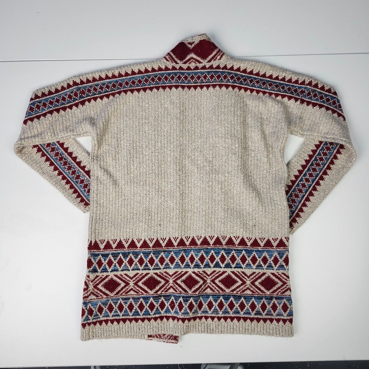 LUCKY BRAND OPEN FRONT CARDIGAN SWEATER SOUTH WESTERN PRINT AZTEC MEDIUM