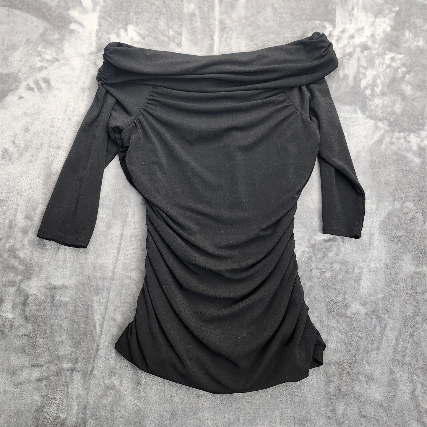 Ann Taylor Womens Black draped jersey top