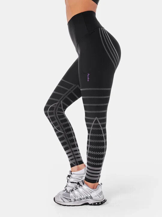 Fanka Body Sculpt Recovery Leggings w Pockets Black/Frost Gray Large