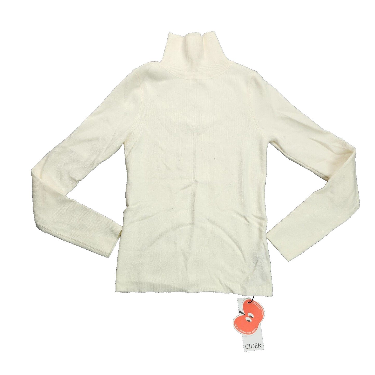 CIDER Womens Knit Fabric Solid High Neck Knitted Long Sleeve Top XS