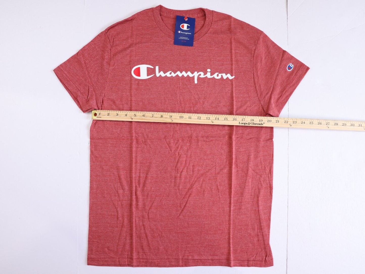 CHAMPION AUTHENTIC ACTIVEWEAR LOGO T Shirt Mens Size L Red