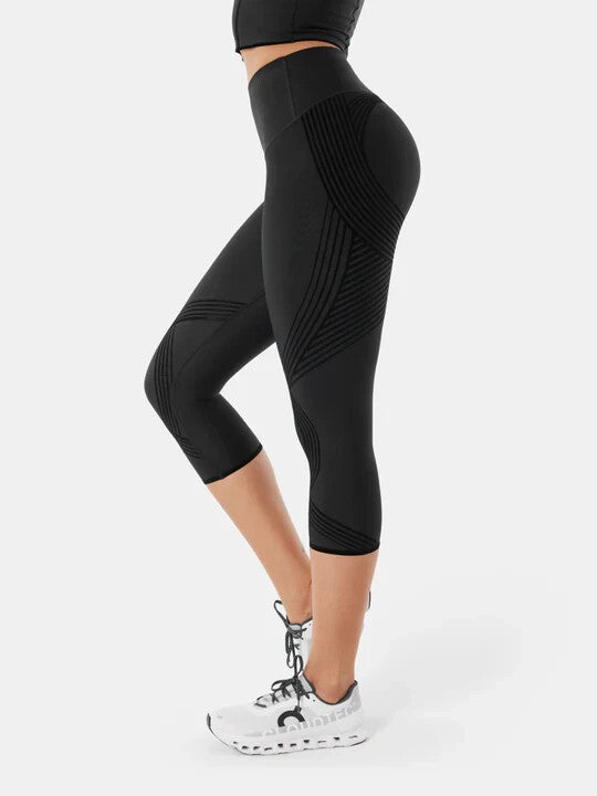 Fanka Body Sculpt Lift n Curve Capri Leggings (Reversible Wear) Black Medium