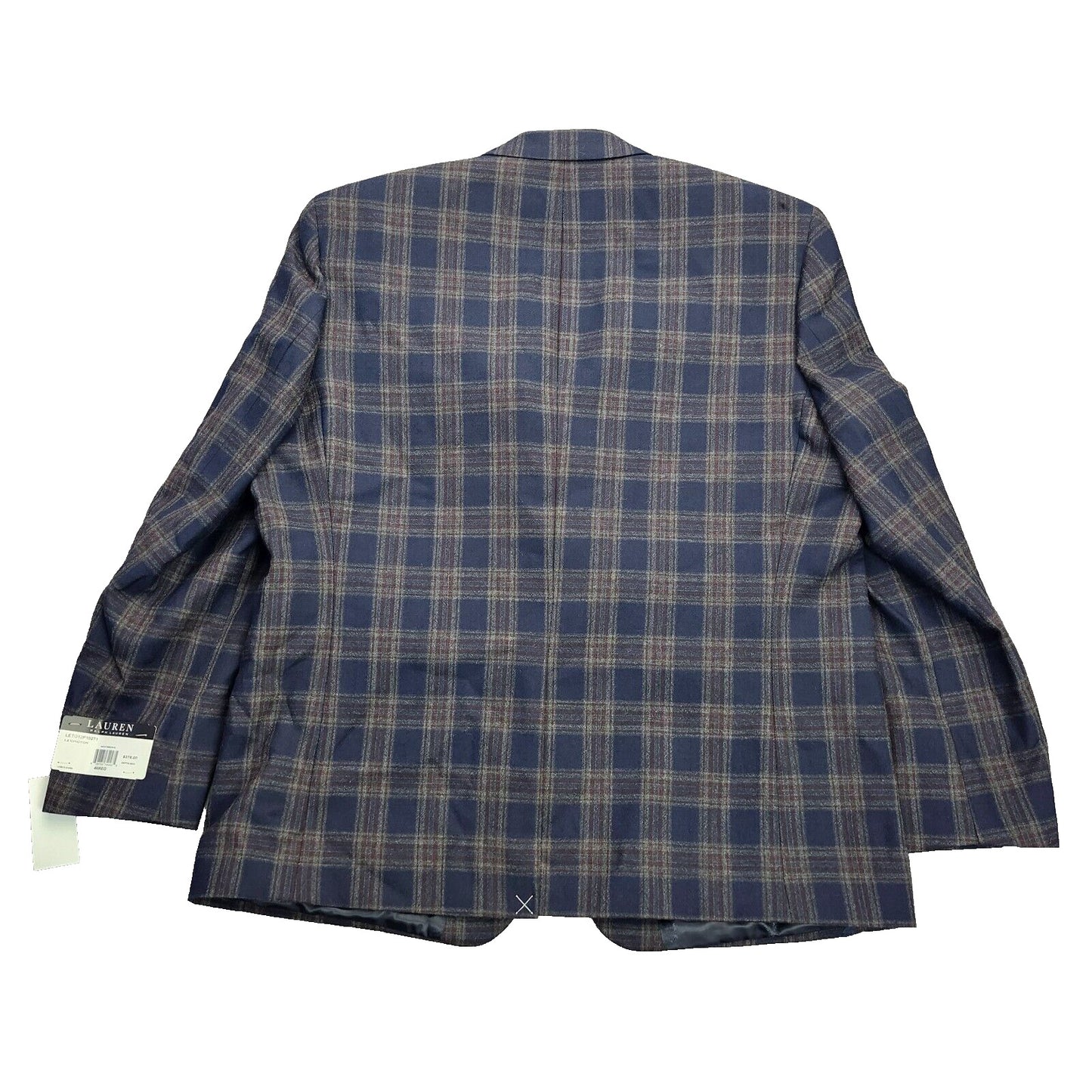 Lauren Ralph Lauren Polyester Blue Plaid Suit Jacket Blazer 46R NWT