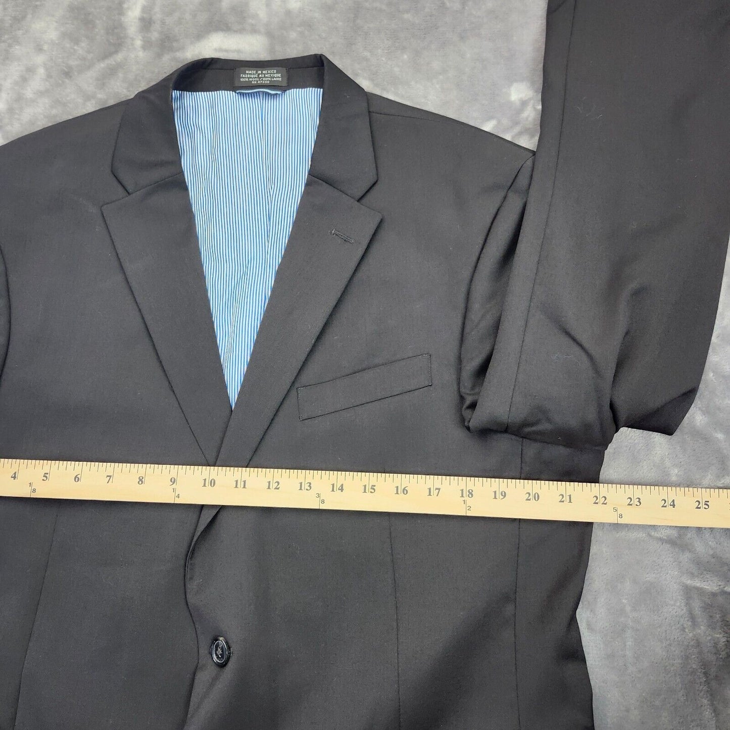 NWoT Tommy Hilfiger Mens Wool Suit Jacket Notch Lapel Black Blazer size 44 Long