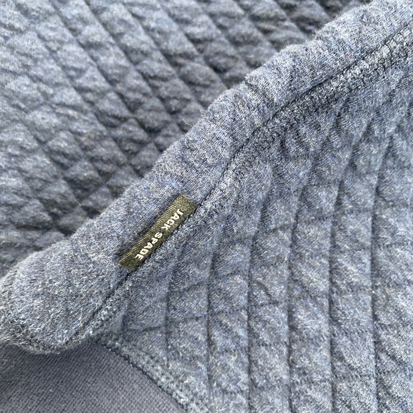 Jack Spade Sweater Mens Medium Blue Half Button Pullover Pillow Stitch
