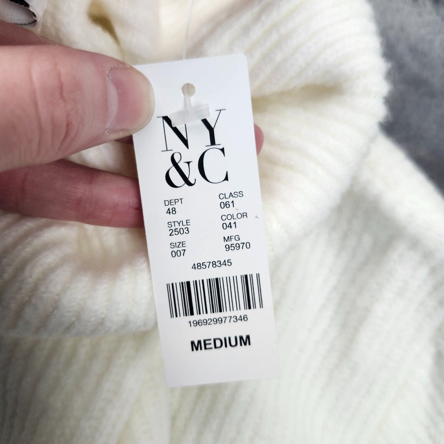 New York & Company Long Feather Sleeve Turtleneck Sweater Medium