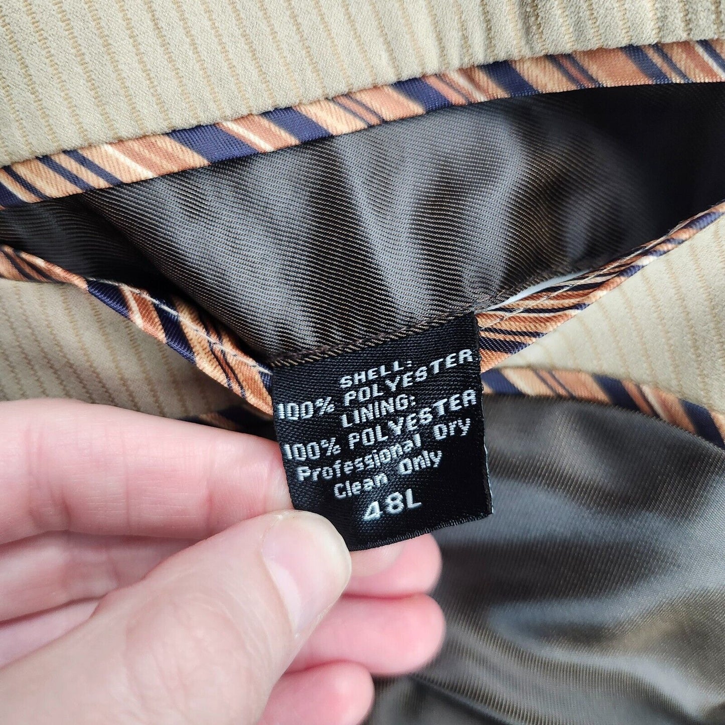 NWT JNY Jones New York Men's 48 Long Suit Coat Style Adler Tan Notch Lapel