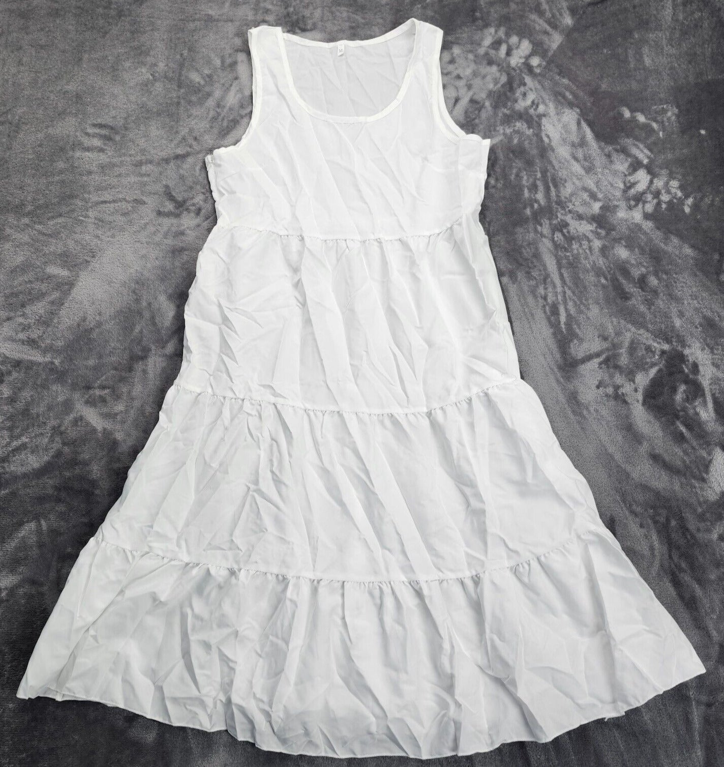 Women's Sleeveless Party Beach Dress, Fashion Holiday Summer Dress White M