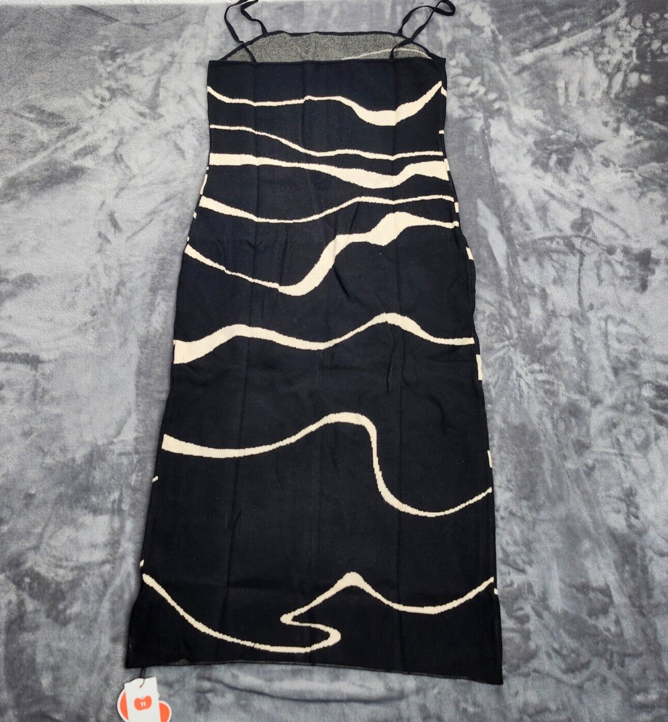 CIDER Womens Knit Striped Cami Maxi Dress Black sz Large