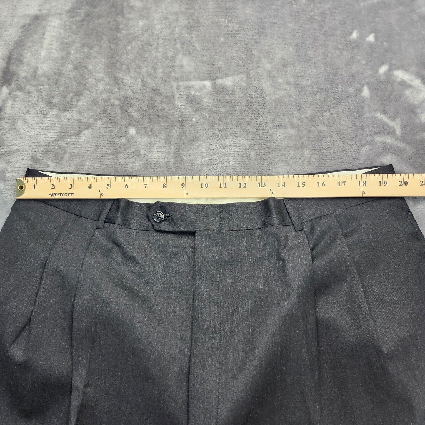 100% Wool Men's Black Suit Pants Size 44.5 Long