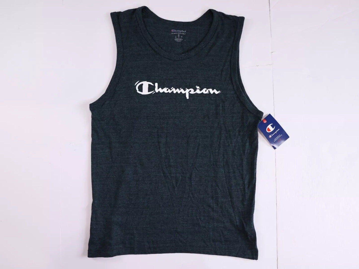 Champion Tank Top Mens Medium Classic Black Graphic Tank Muscle Shirt