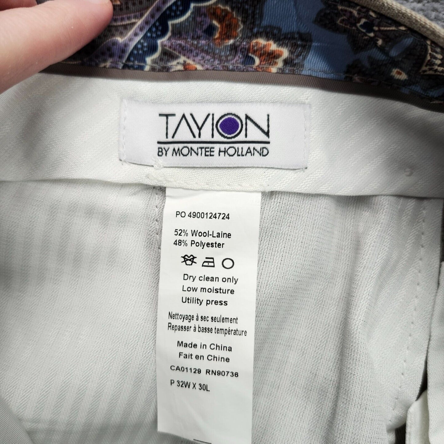 Tayion By Montee Holland Mens Classic-Fit Wool-Blend Dress Pants 34W x 32L Camel