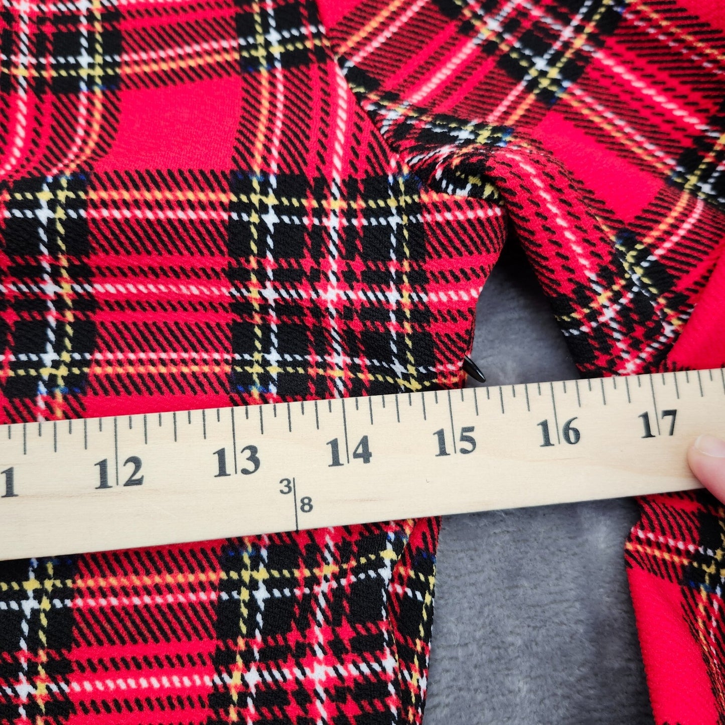 CUPSHE Red Plaid Long Sleeve Mini Dress Size Small