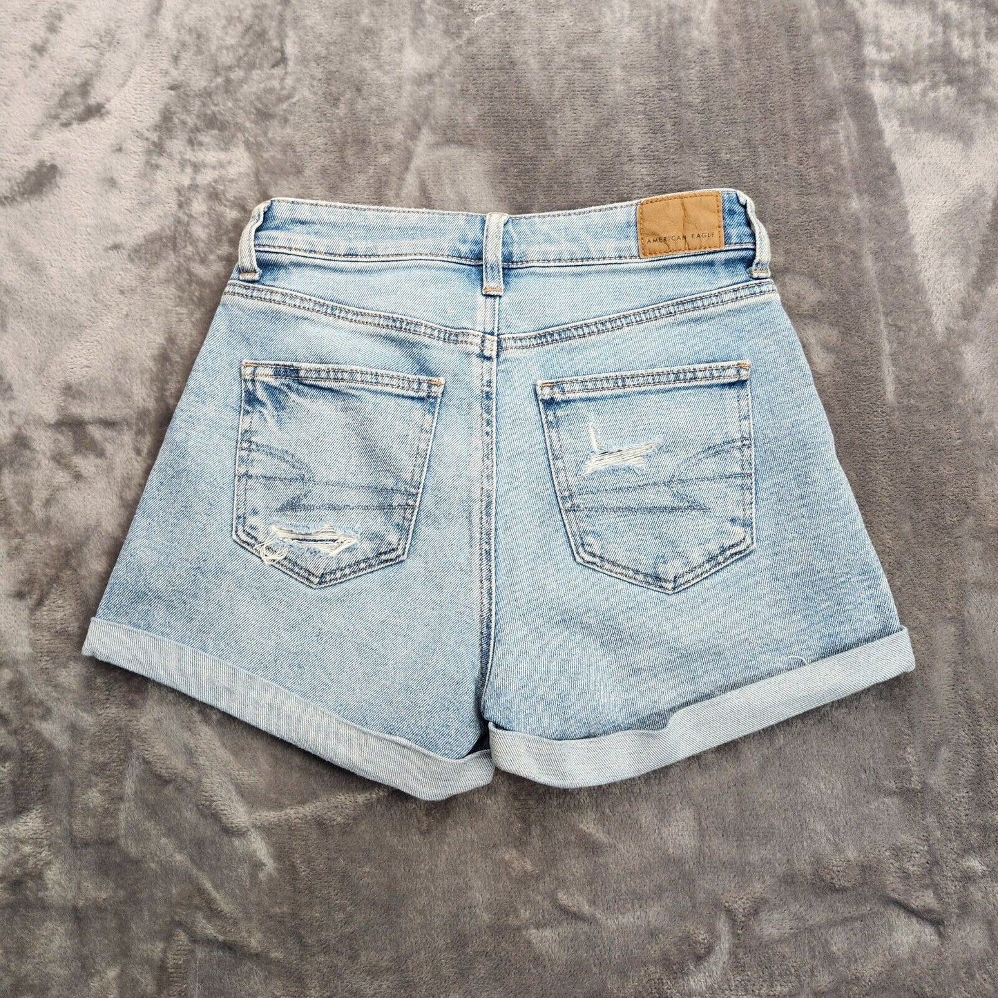American Eagle Outfitters Stretch Crossover Denim Mom Shorts 00