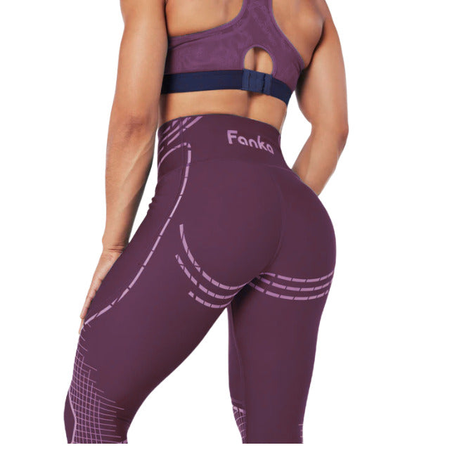 Fanka Body Sculpt Training Leggings (with Pockets) midnight w crushed plum M