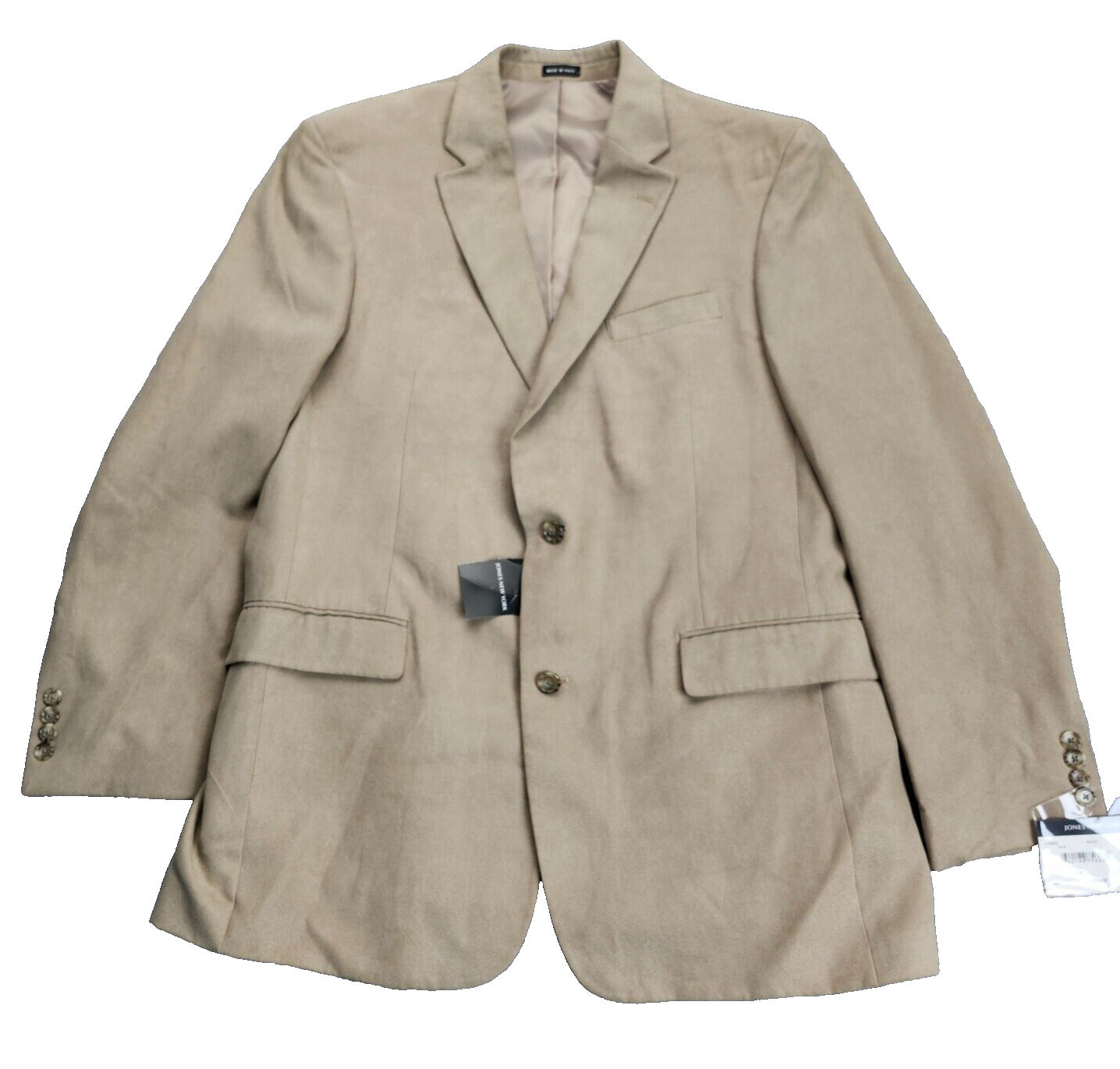 NWT Jones New York Men's 44 Long Sport Coat Blazer Corey Tan Notch Lapel