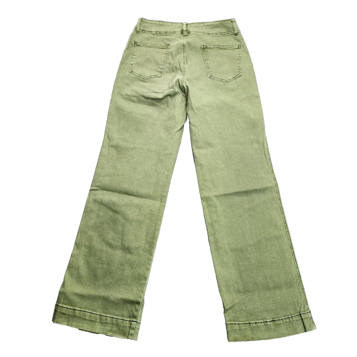 Flamingals Women's High Waisted Flared Leg Green Jeans Size Small