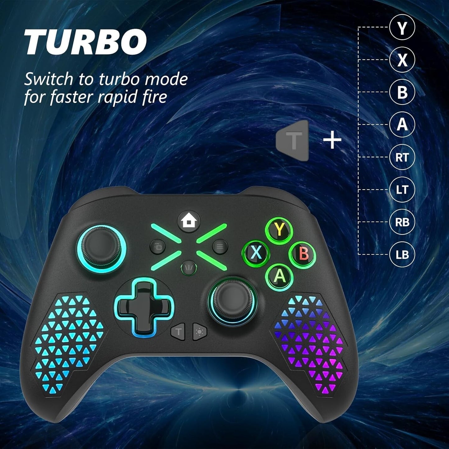 2pack RGB Wireless Controller For Xbox One /S/X Windows 10/11 2.4G Adapter