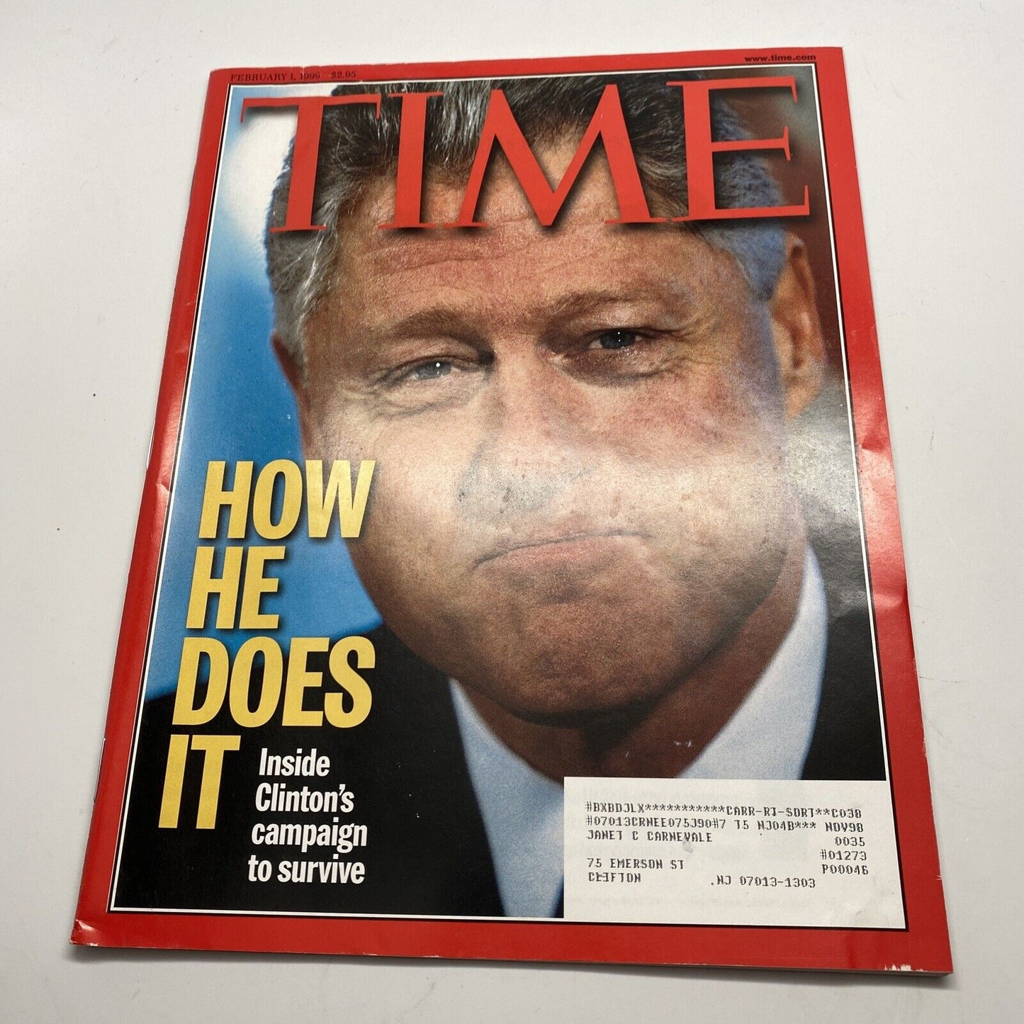 1999 February 1 Time Magazine Clinton’s Campaign to Survive (CP286)