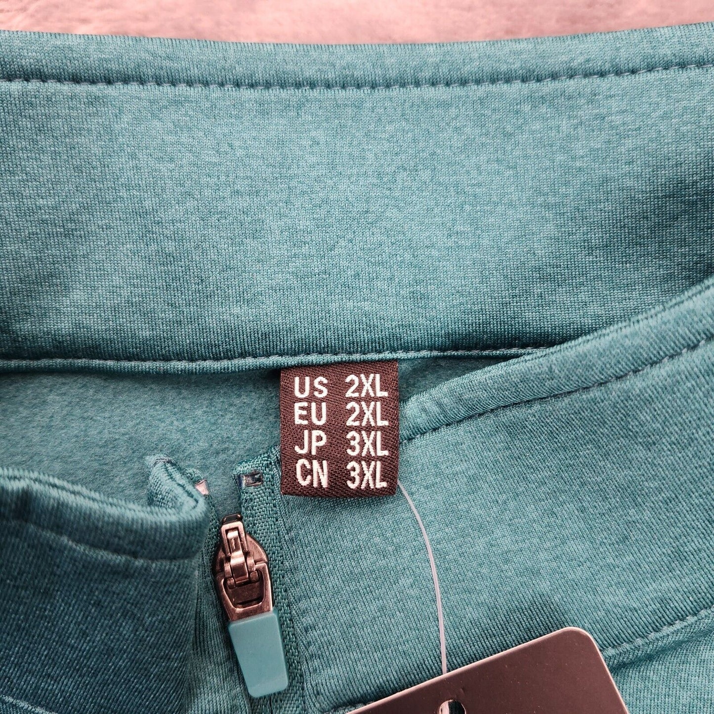 TACVASEN Women's Half Zip up Long Sleeve Sweatshirt Teal 2XL