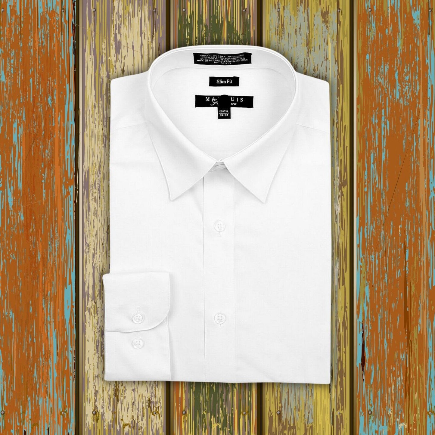 X2 Marquis Signature Men's Long Sleeve Slim Fit Dress Shirts 17 / 17.5 32/33