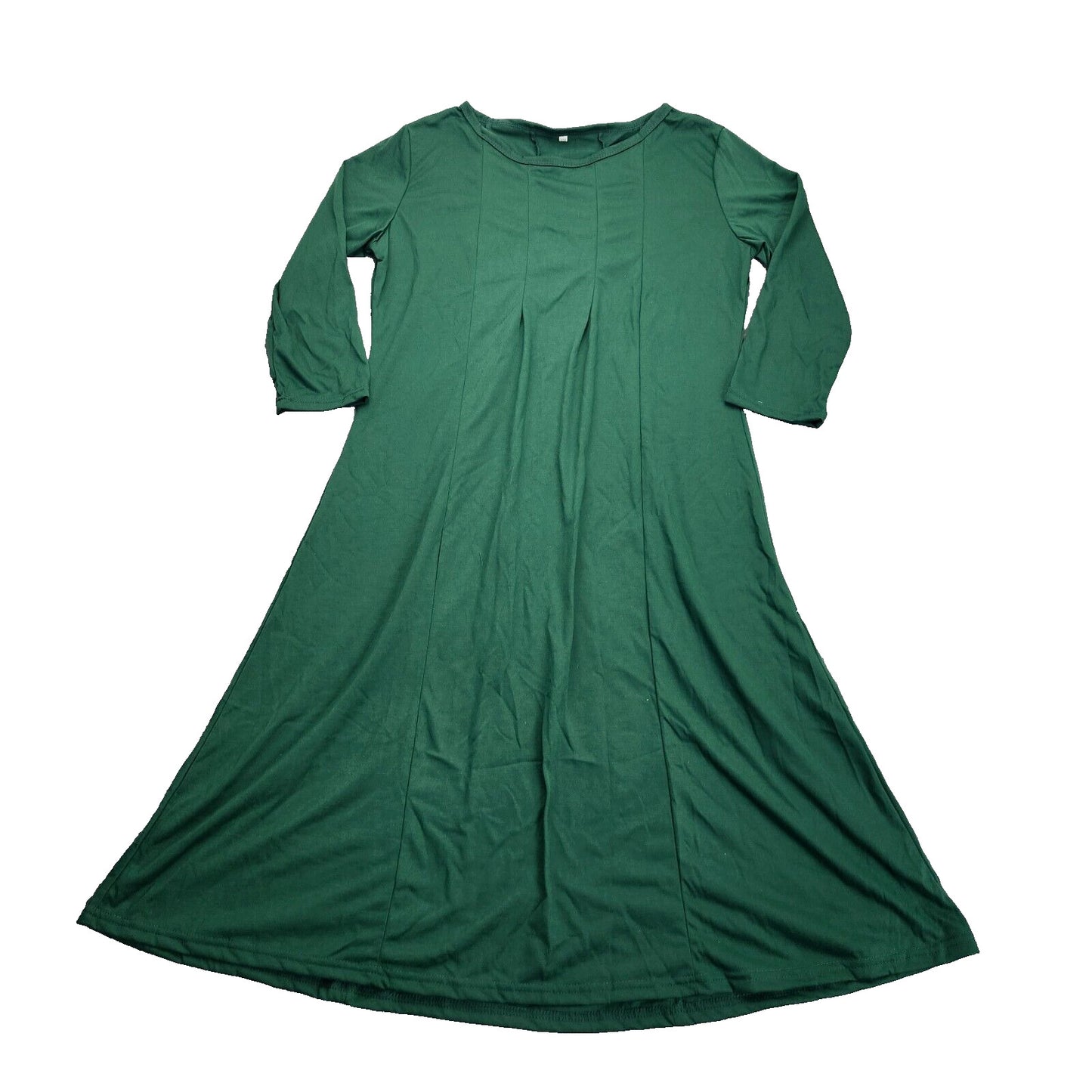 Women's Sundress Short Sleeve Casual T-shirt Dress Plain A Line Loose Green 2XL
