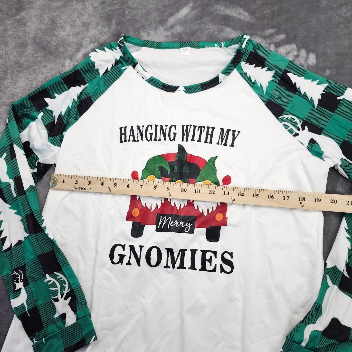 Long Sleeve Christmas Print Soft Warmth Loungewear Festive Sleepwear Sets 2XL