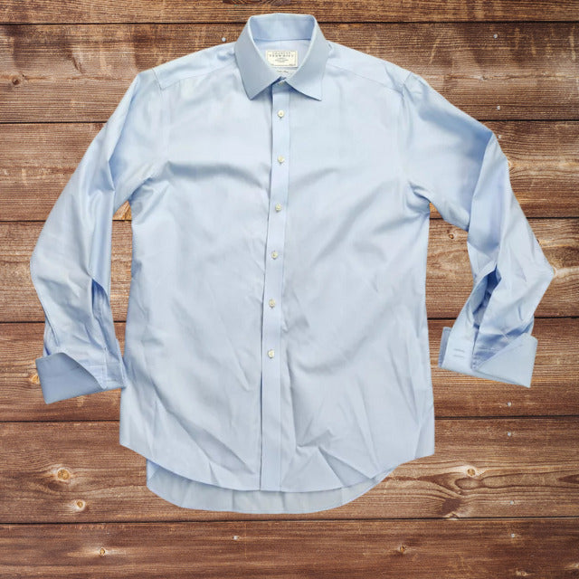 Charles Tyrwhitt Shirt Mens 15.5 34 Long Sleeve Blue Non Iron Dress Shirt