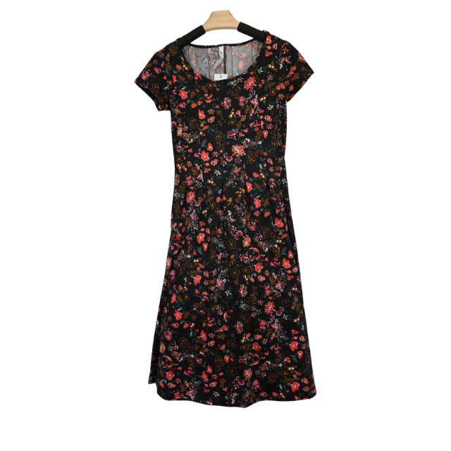 NY Collection Petite Printed Dress Short Sleeve Above The Knee Petite XS