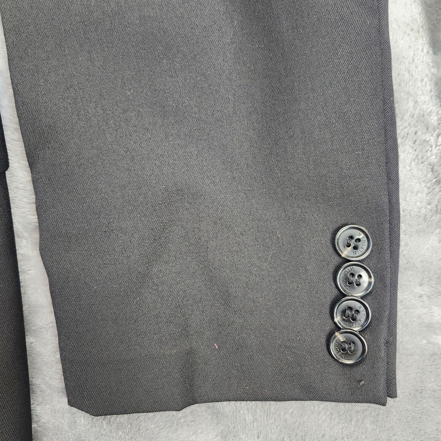 NWT Tommy Hilfiger Black Wool Suit Set Jacket Notch Lapel 38 Long, Pants 32