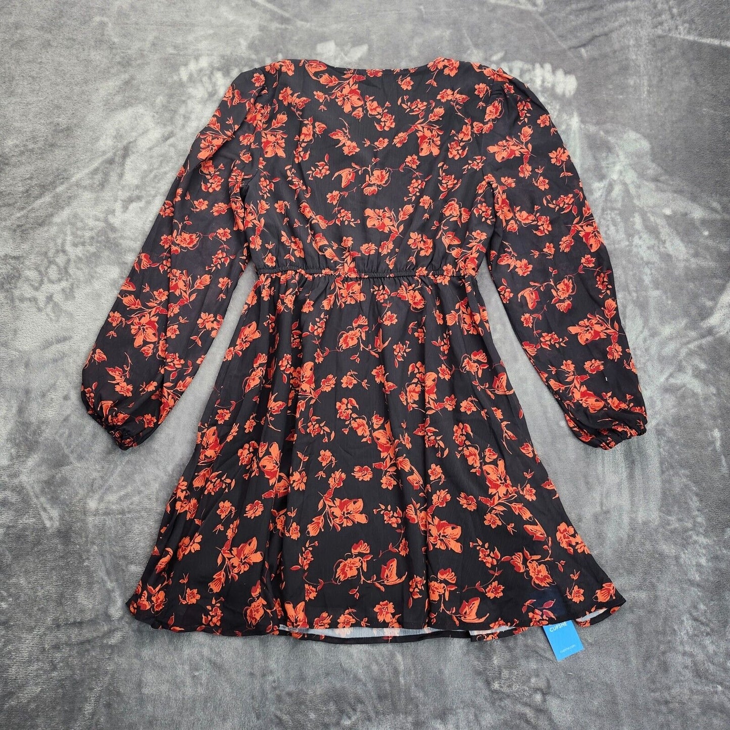 CUPSHE Floral Surplice Long Sleeve Mini Dress Size Small