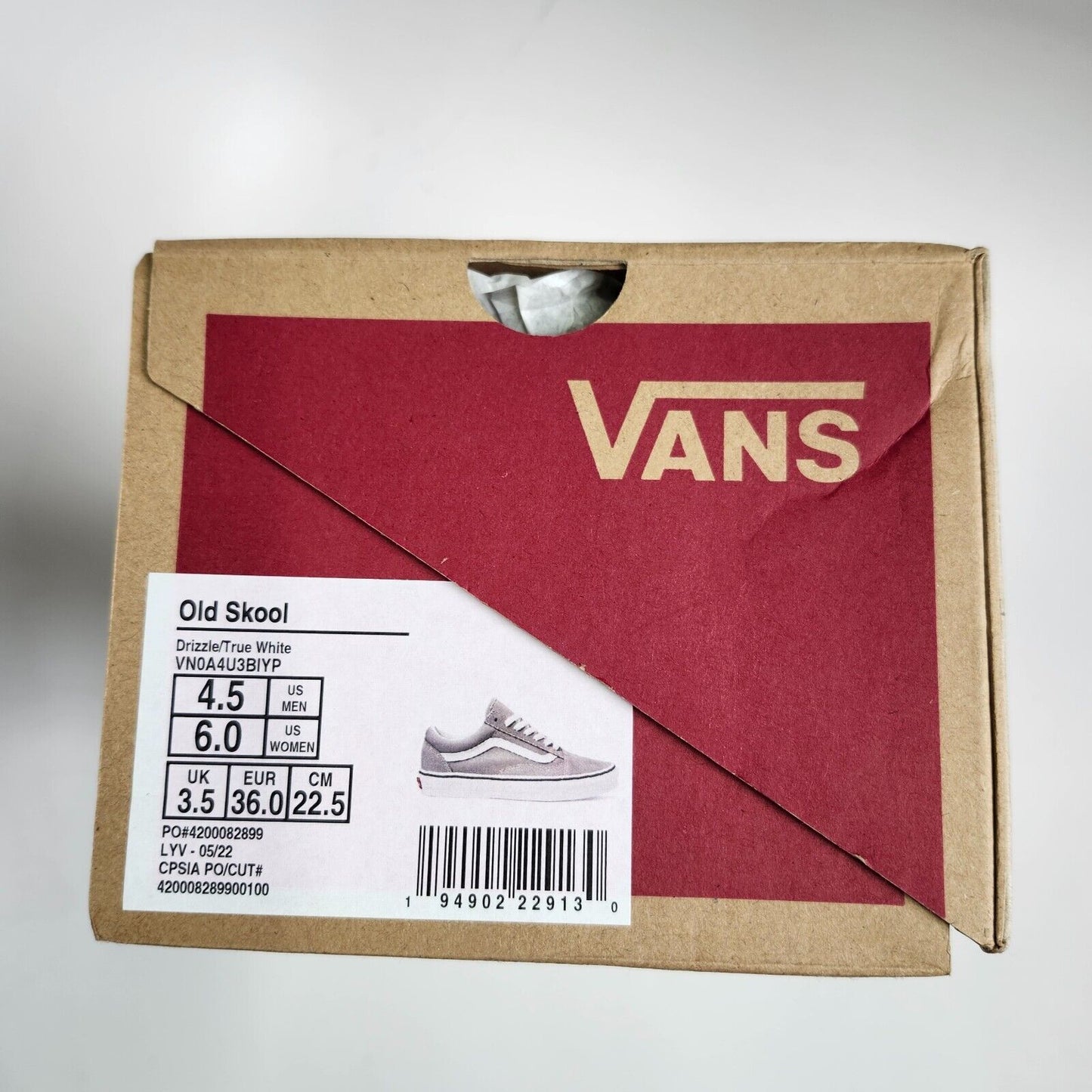 Vans Old Skool Drizzle/True White(Gray) Skate Shoe Mens Size 4.5 Wms 6