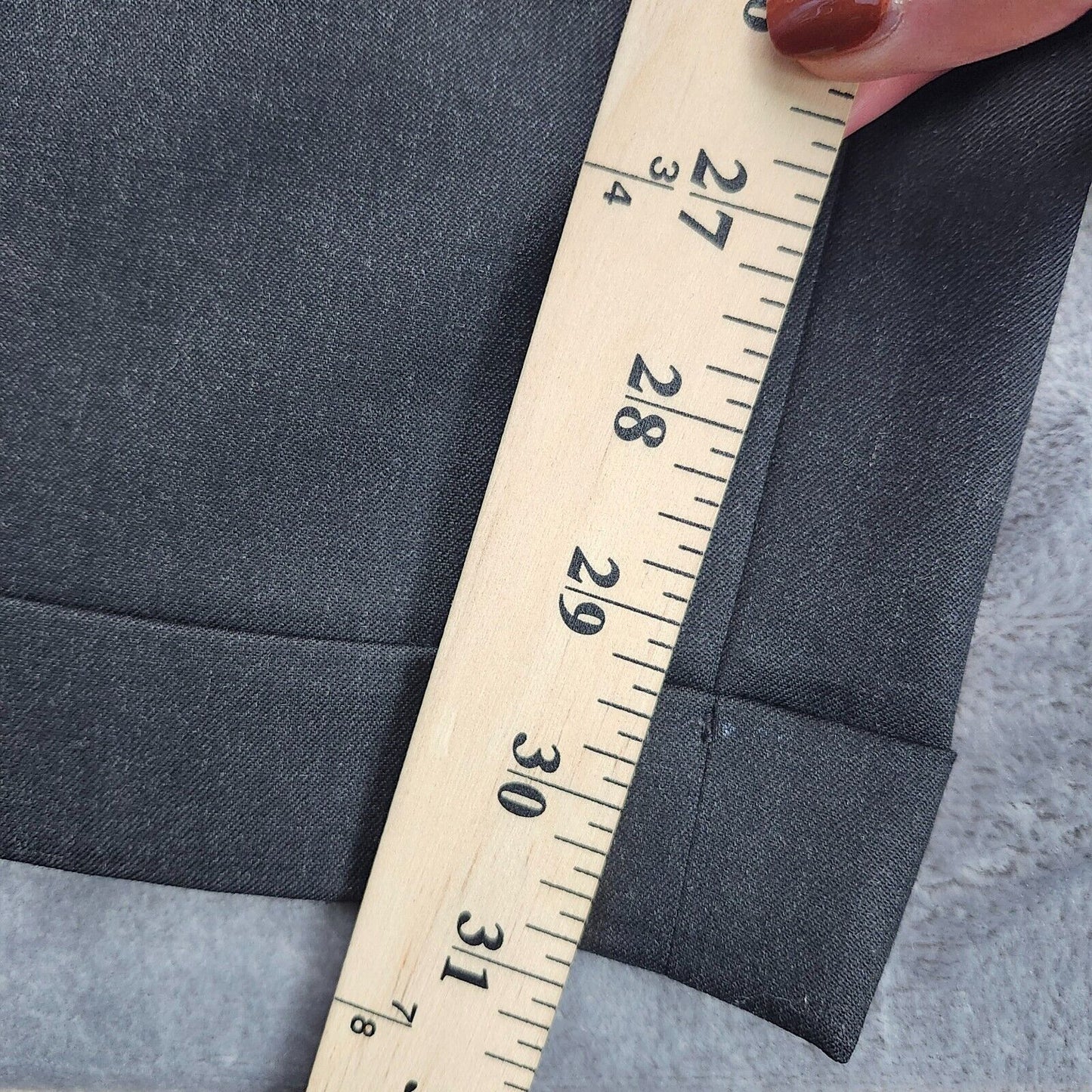 100% Wool Men's Black Suit Pants Size 44.5 Long
