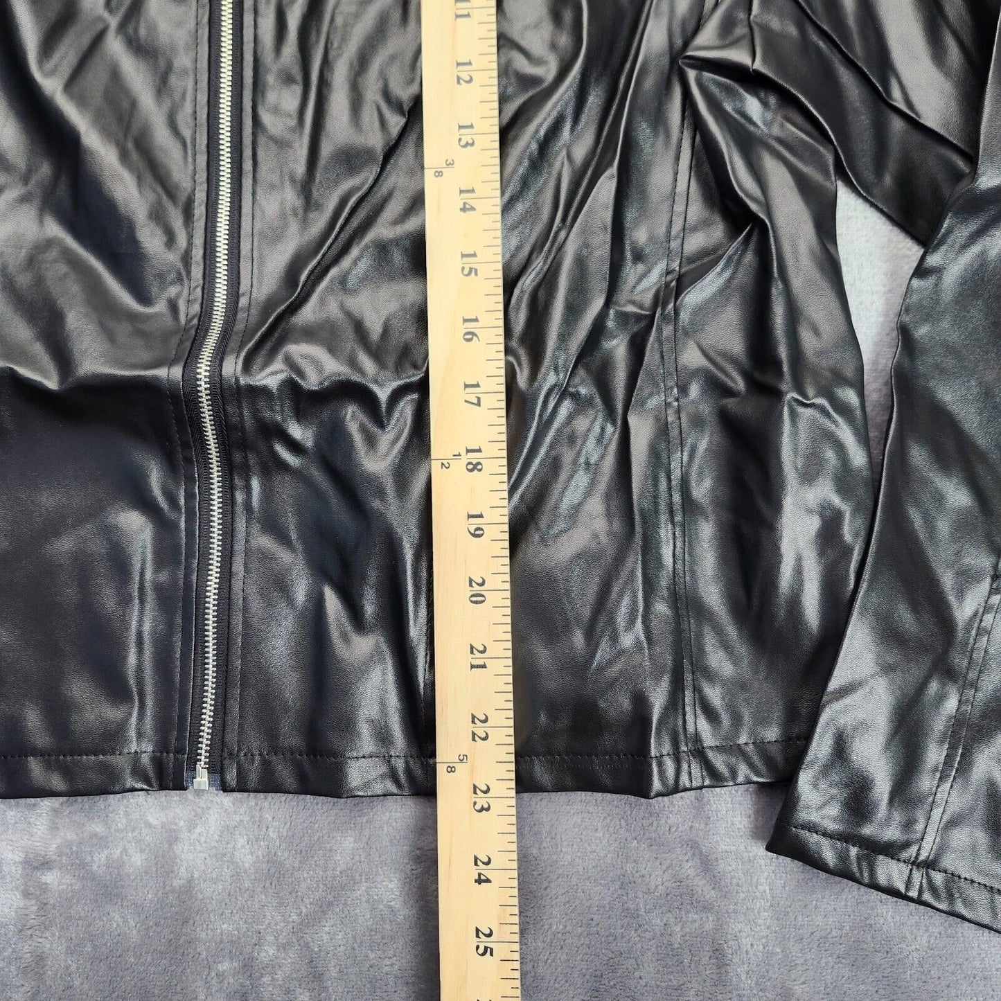 Womens Faux Leather Jackets Zip Up Motorcyle Short Outwear Cropped Coats XL