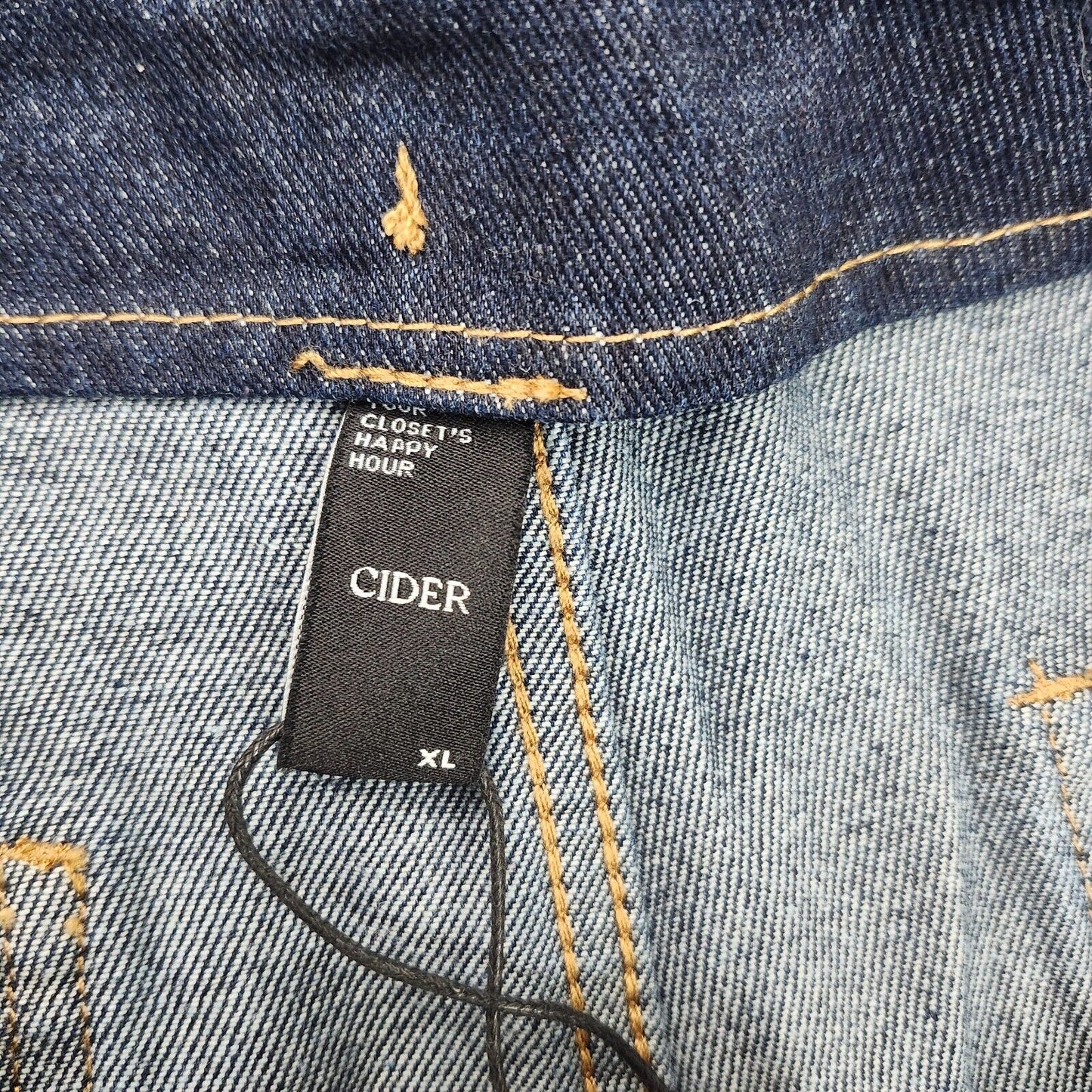 CIDER Womens Double High Rise Solid Button Wide Leg Jeans sz XL