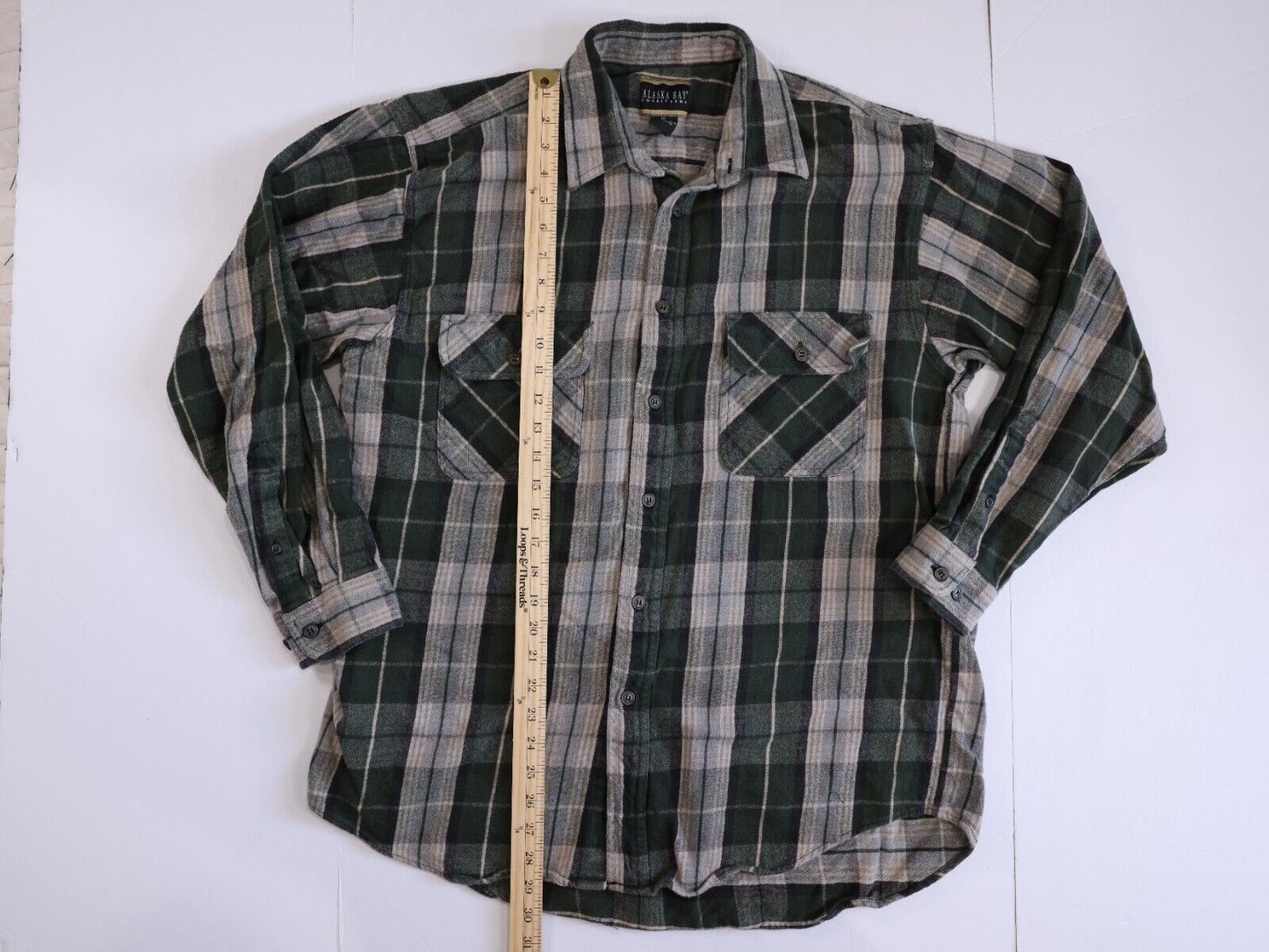 ALASKA BAY OUTFITTERS LS PLAID FLANNEL BUTTON UP SHIRT SZ XL (Vintage)