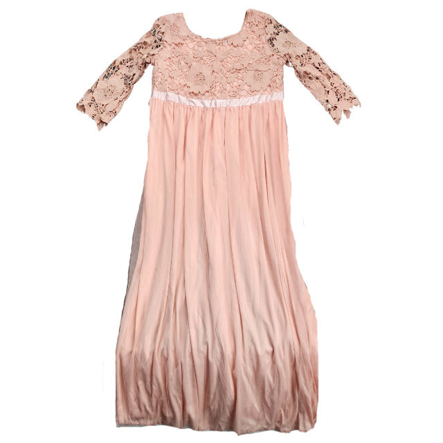 Plus Size Pink Romantic Embroidered Mesh Bridesmaid Dress With Applique 3XL