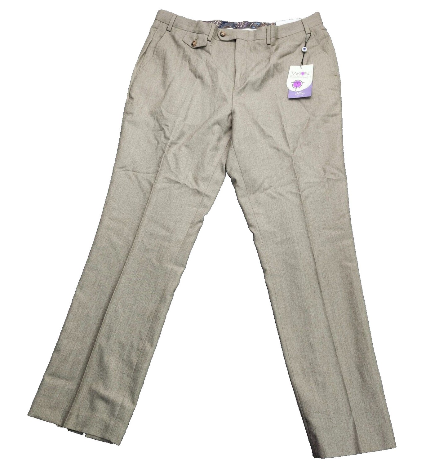 Tayion By Montee Holland Mens Classic-Fit Wool-Blend Dress Pants 38W x 32L Camel